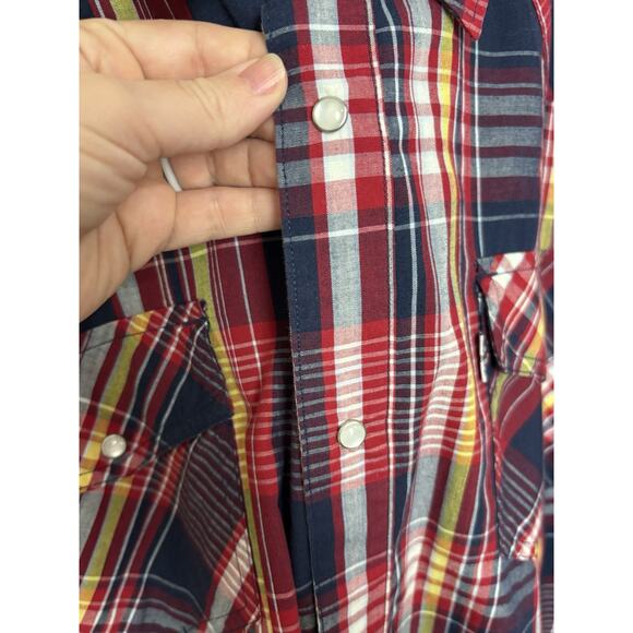 VTG Levi’s Two Horse Brand Western Pearl Snap Men’s Size XL Plaid Western Rodeo - Picture 6 of 7